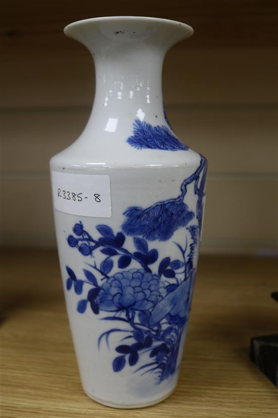 A Chinese blue and white vase